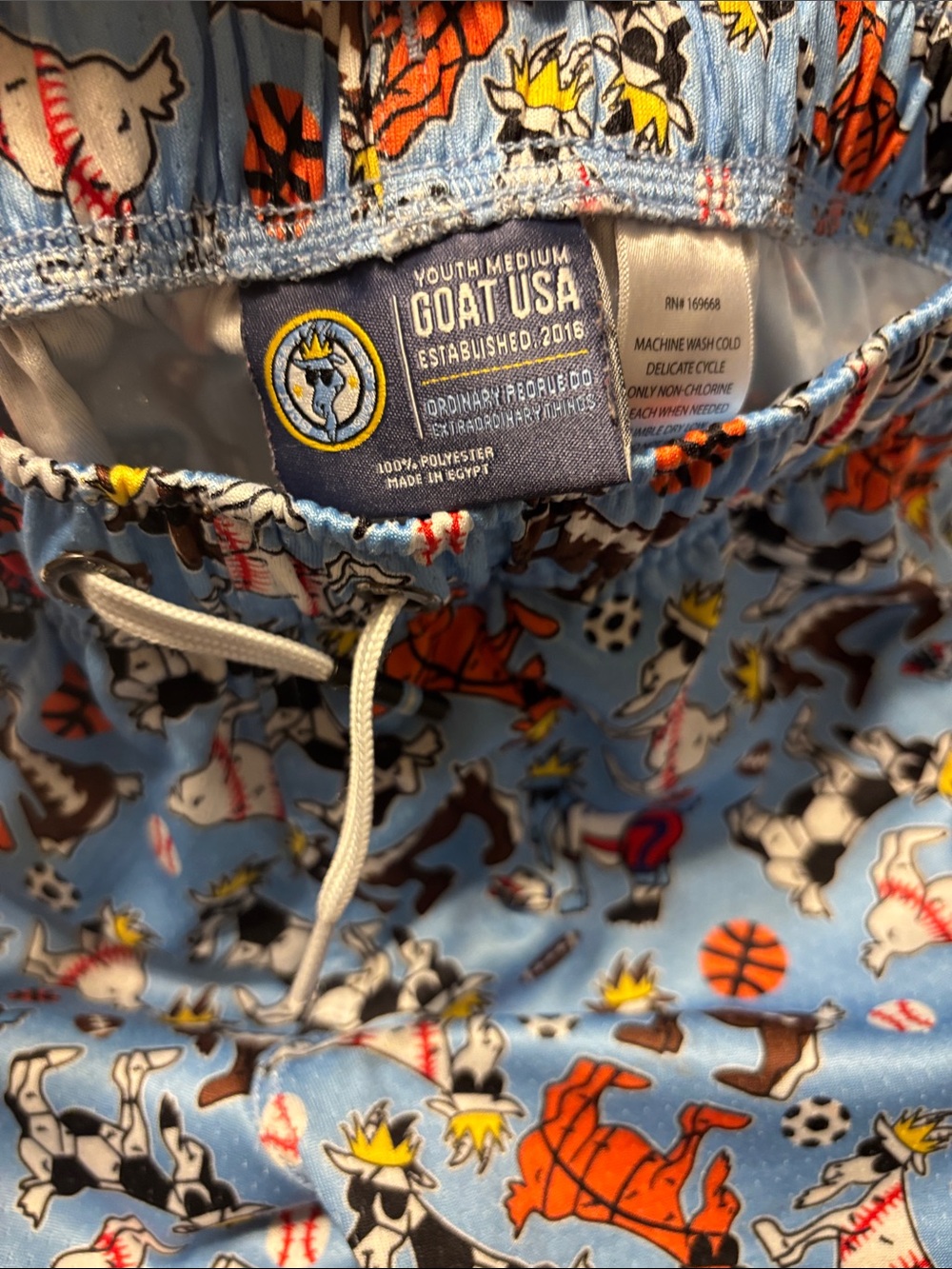 GOAT USA Light GOAT & Sports Print Pull-On Shorts - Picture 3 of 6